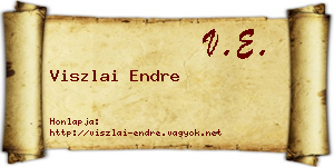 Viszlai Endre névjegykártya